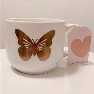 STONEWARE LA ROCHELLE LARGE BUTTERFLY COFFEE MUG ( CUP)  HAND MADE